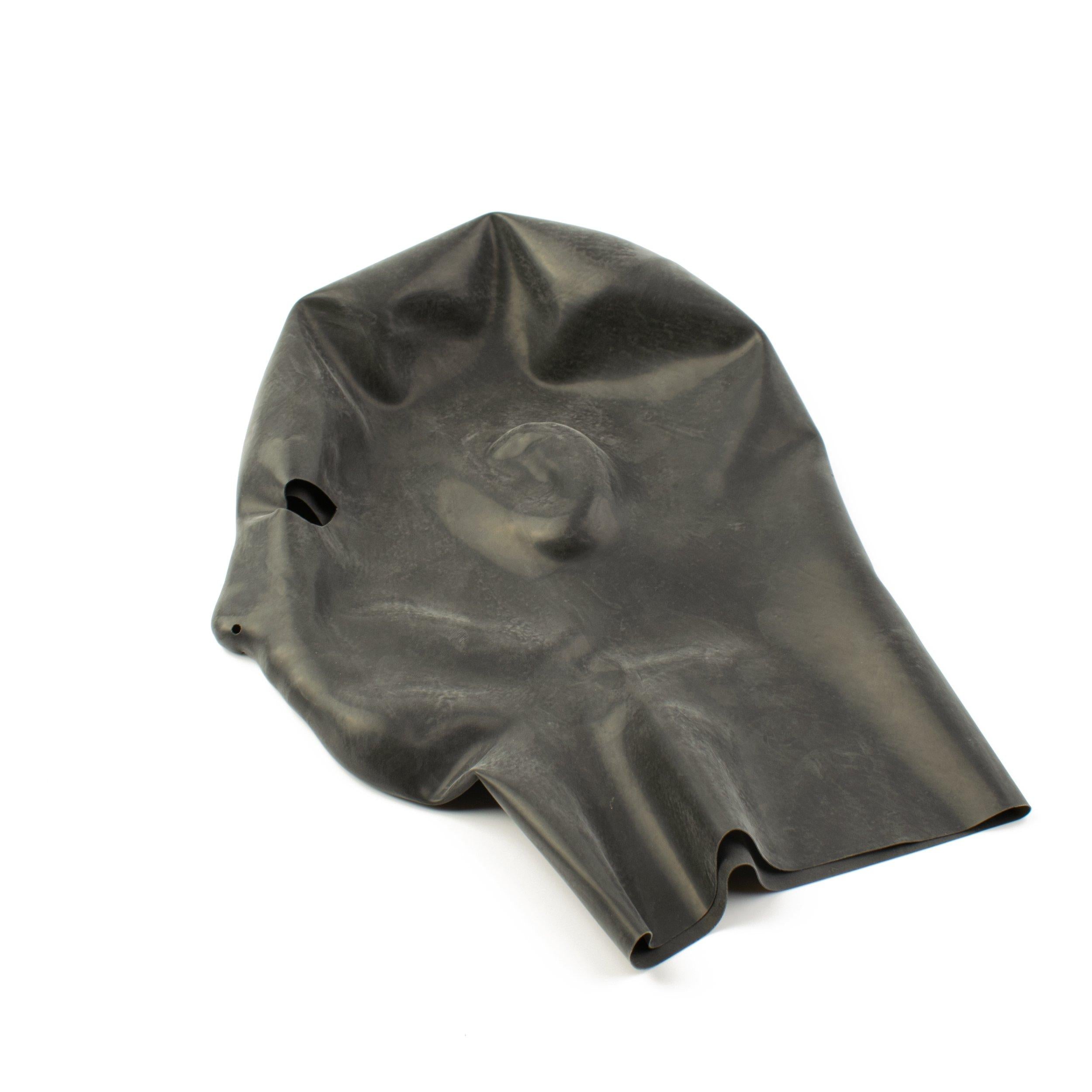 Rubberfashion Latex Maske Herren anatomisch - Latexmaske Haube mit Öffnungen für Augen und Nase für Männer